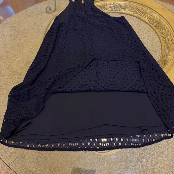 NWT Lilly Pulitzer Quinn Swing Dress Knotty Lace Navy Blue Size Medium Halter - Picture 6 of 10